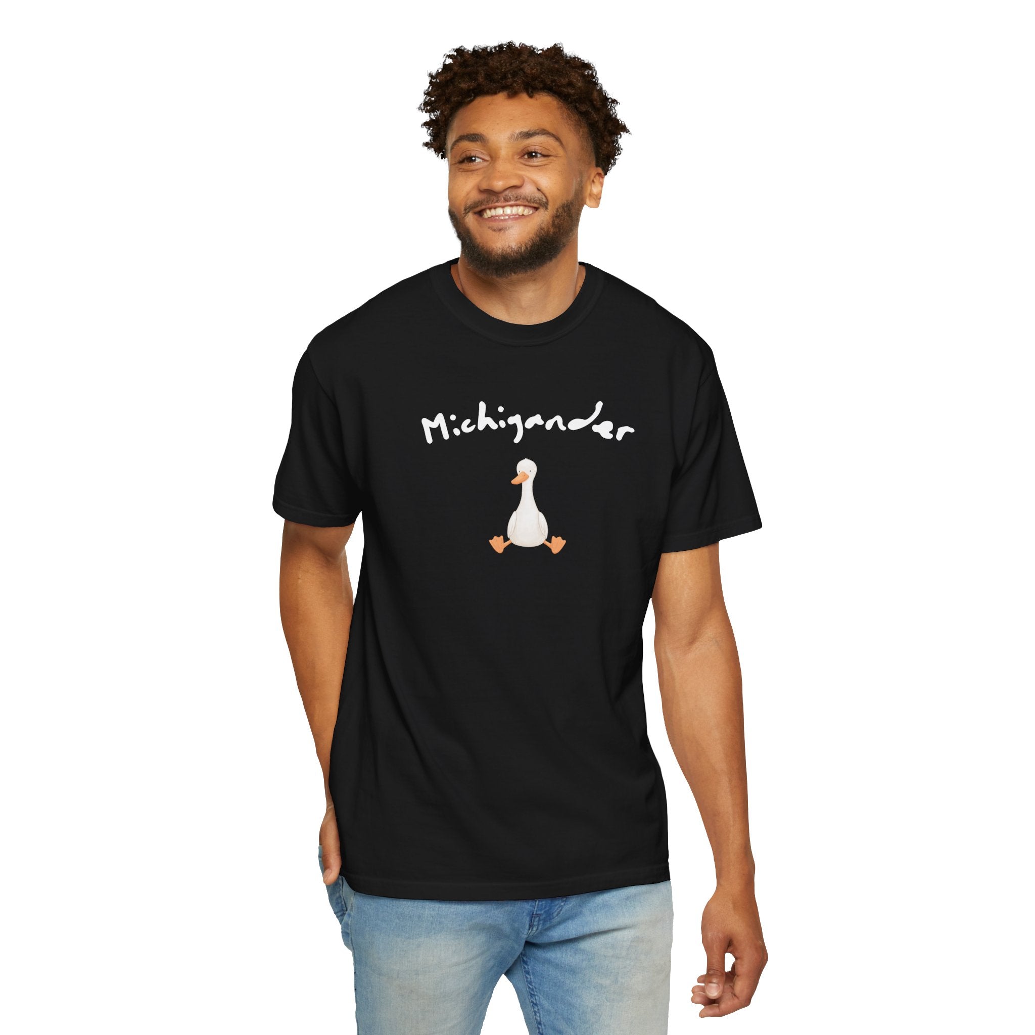 Michigander comfort colors adult tee, silly goose shirt for Michigan residents