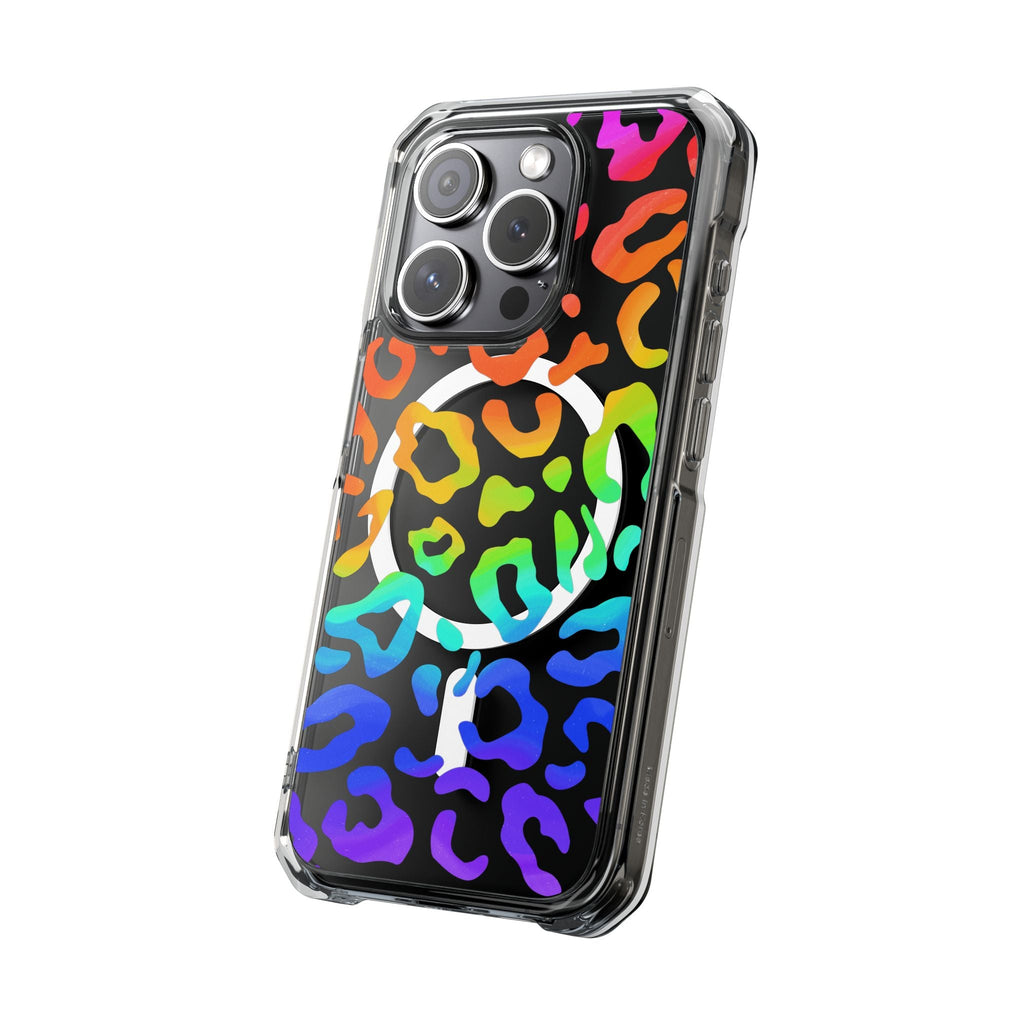 Bespattered Facade Watercolor Rainbow Leopard MagSafe Clear Impact Case