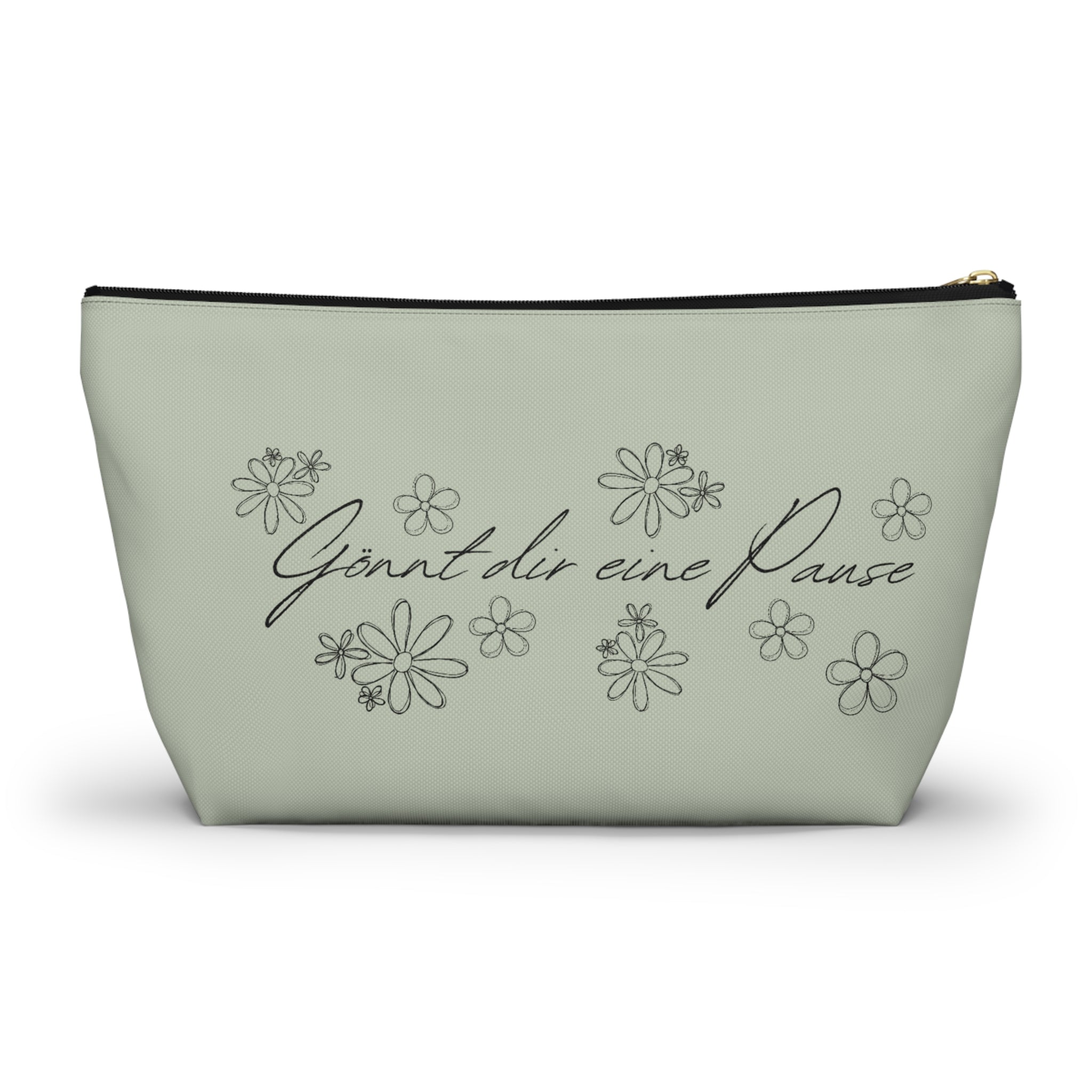 German mental health Accessory Pouch "Gönnt dir eine Pause" (Give yourself a break) Floral Makeup Bag, geschenk