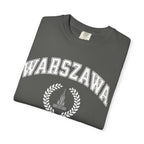 Warszawa Vintage Tee — Warsaw City Crest T-Shirt with Palace of Culture and Science graphic