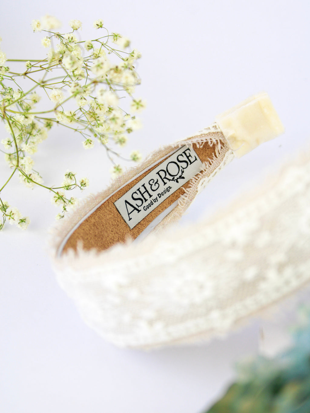 Clara Lace and Linen Headband