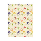 French Fruits Pattern Toddler Blanket, Banana, Kiwi, Grape, Strawberry by Printify