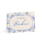 Dla Mojej Babci Polish Floral Grandmother Greeting Card for birthdays or special occasions, blank inside with envelope