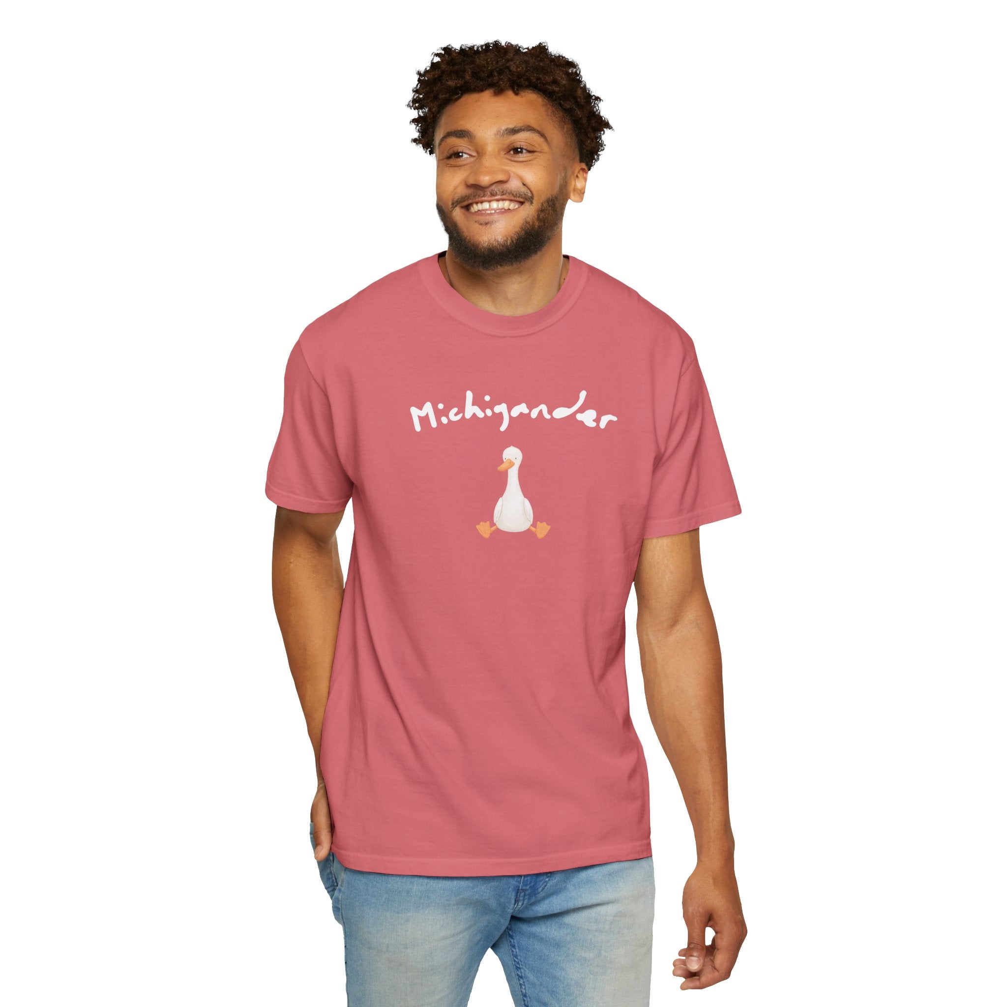Michigander comfort colors adult tee, silly goose shirt for Michigan residents