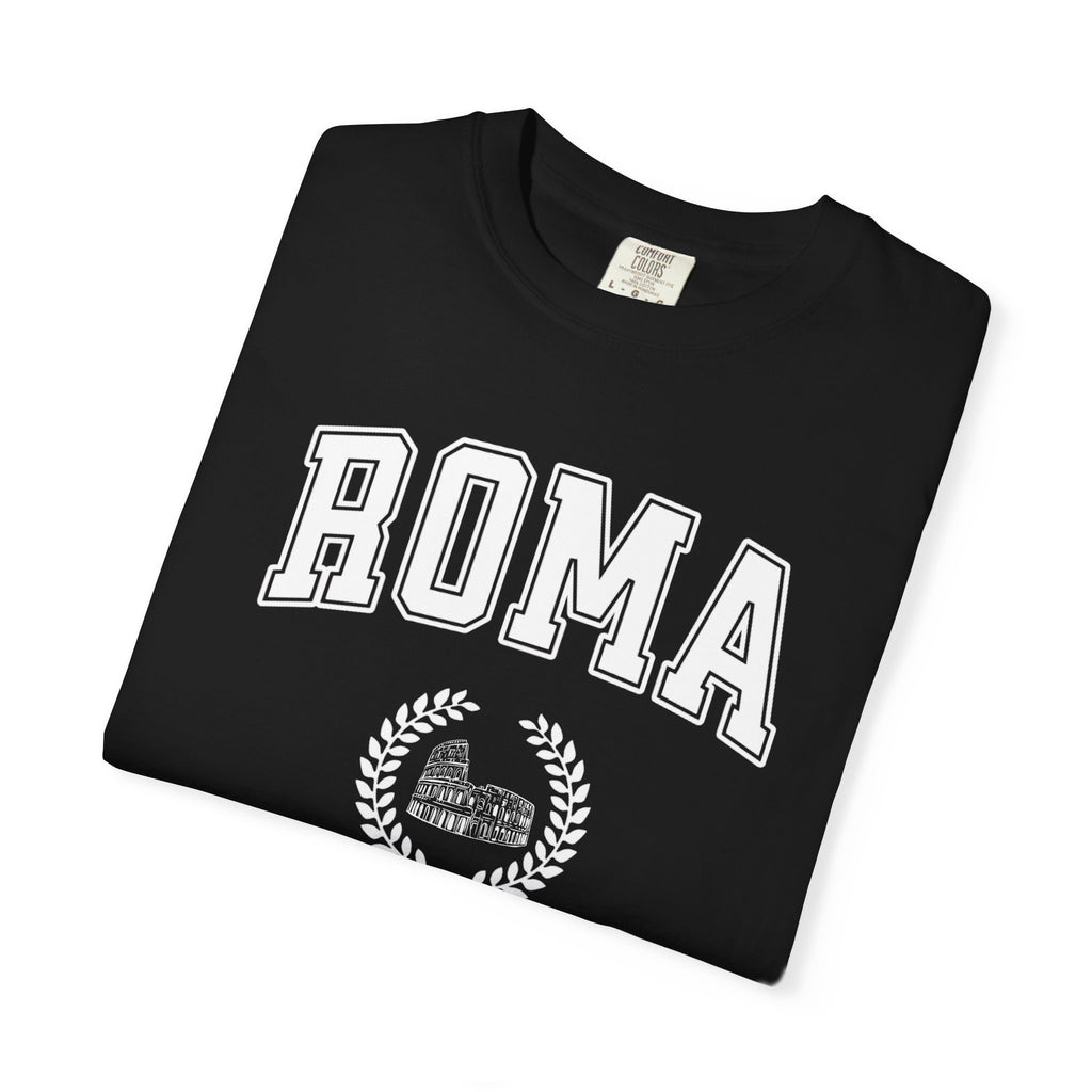 Roma College-Style T-Shirt — Vintage Italian Travel Tee with Colosseum graphic