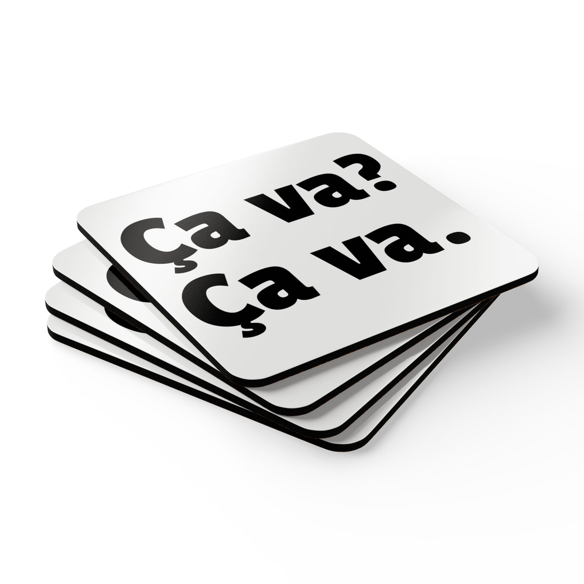 Ca va? Ca va. Cork Back Coaster set