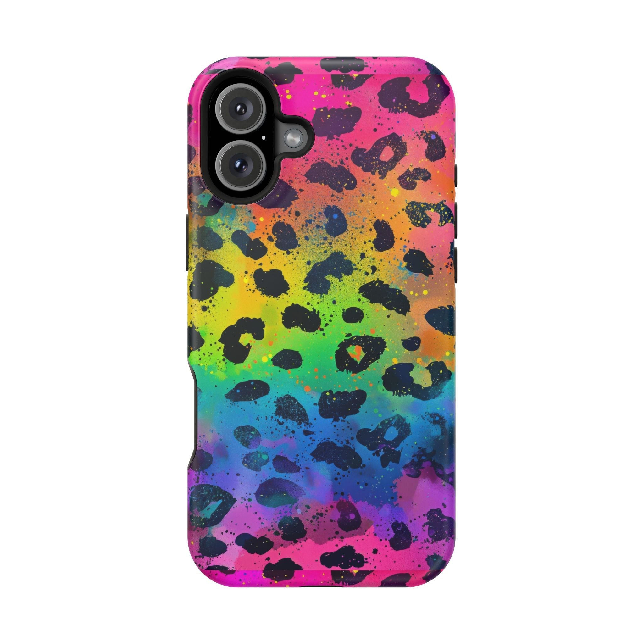 Bespattered Facade Neon Leopard Impact-Resistant Case