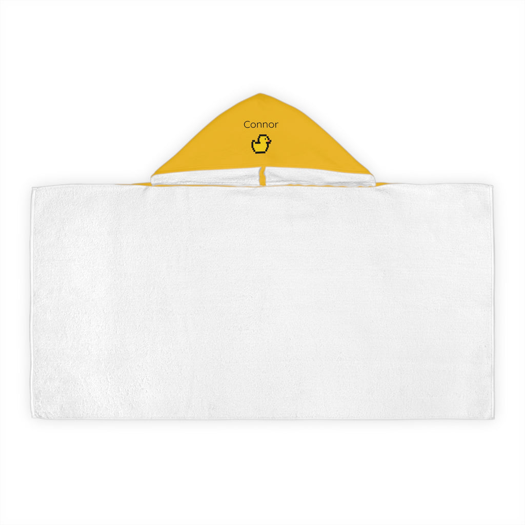 Kid's personalized ducky hooded bath towel