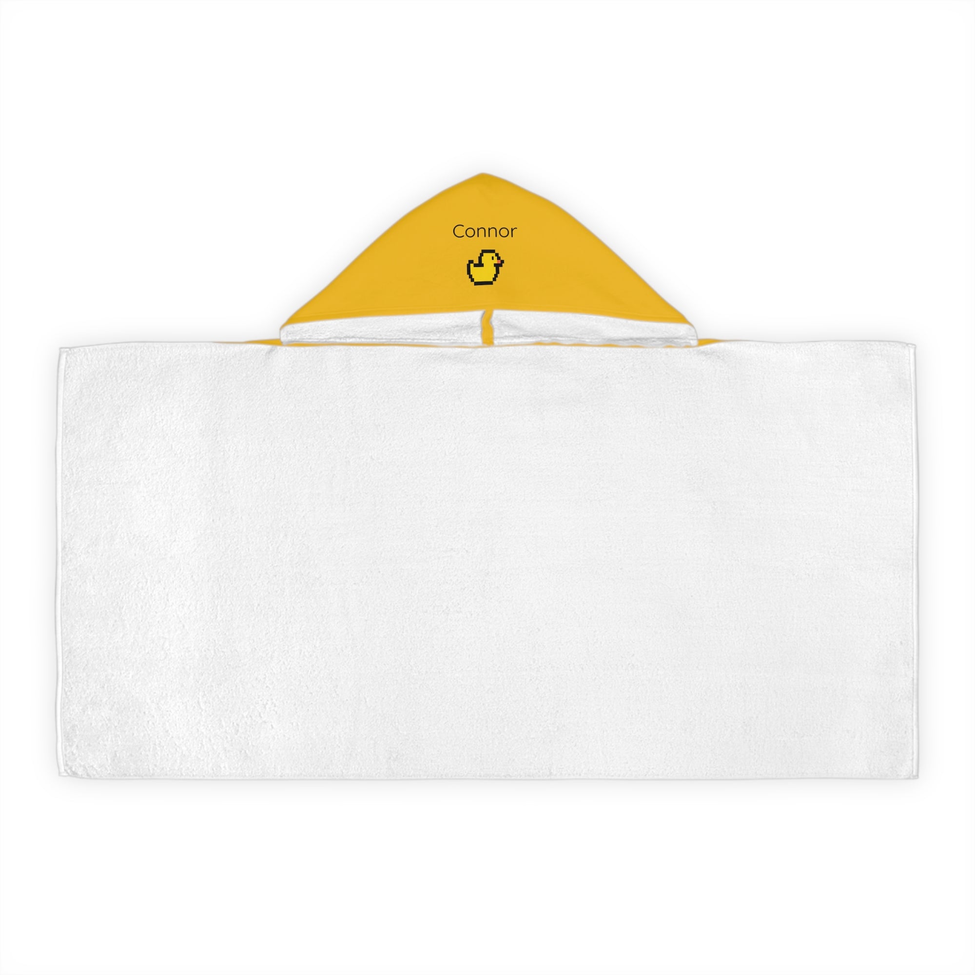 Kid's personalized ducky hooded bath towel