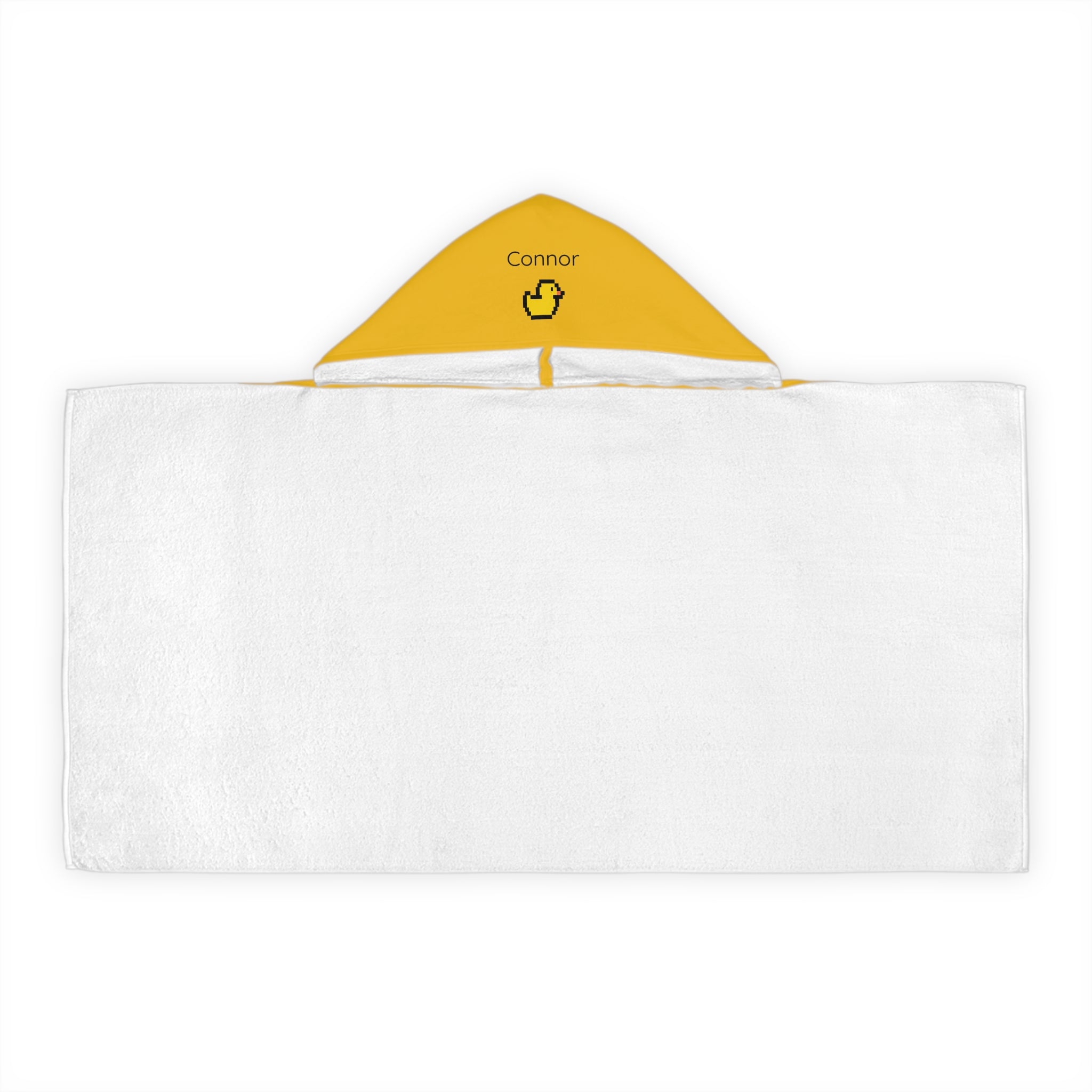 Kid's personalized ducky hooded bath towel