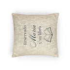 Reservado (nombre) y su libro Spanish Woven Pillow gift, Custom Name gift for Book lovers by Printify