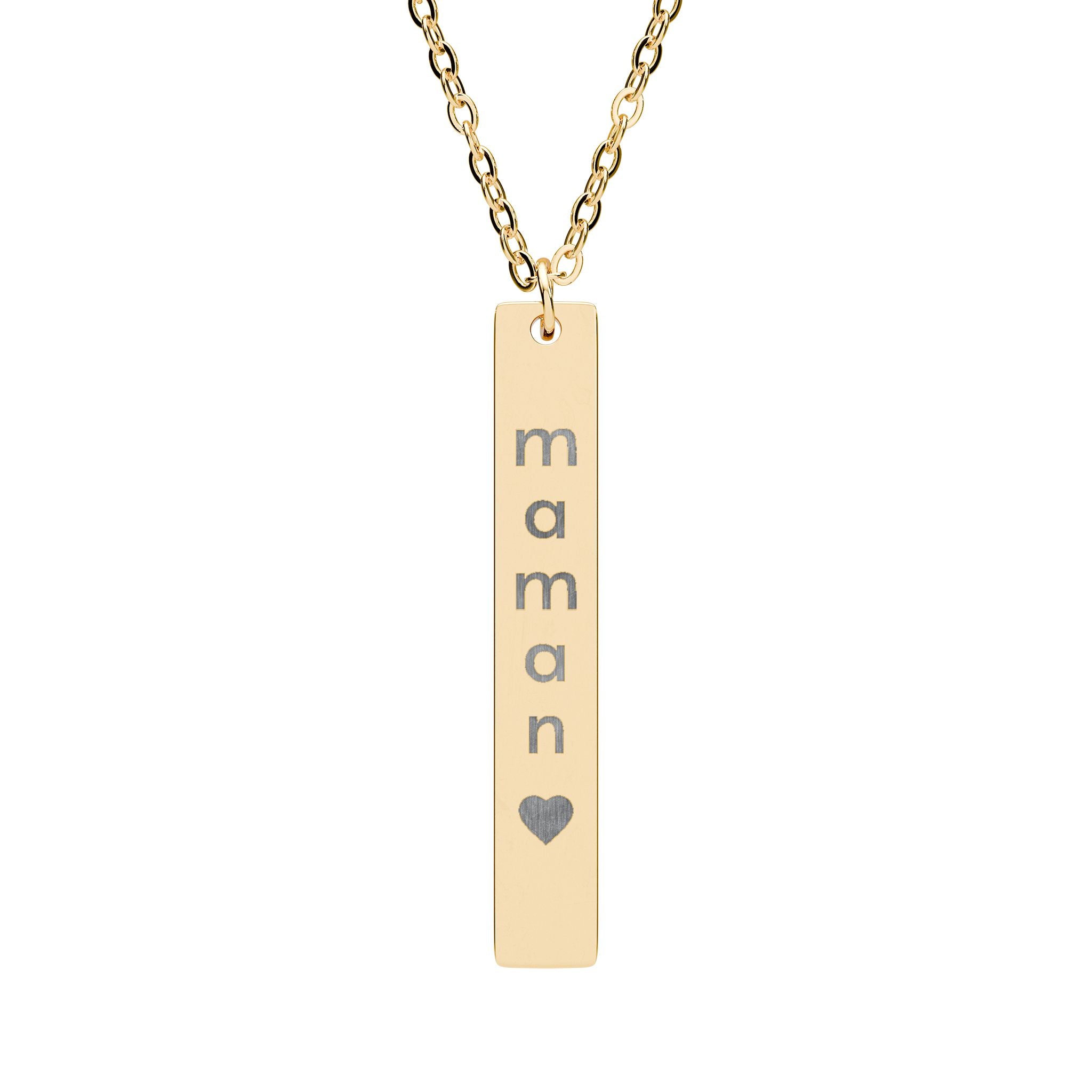 Personalized maman Vertical Bar Necklace, Engraved Jewelry Gift for Moms, Custom Name Necklace, Meaningful Mothers Day Gift, Dainty