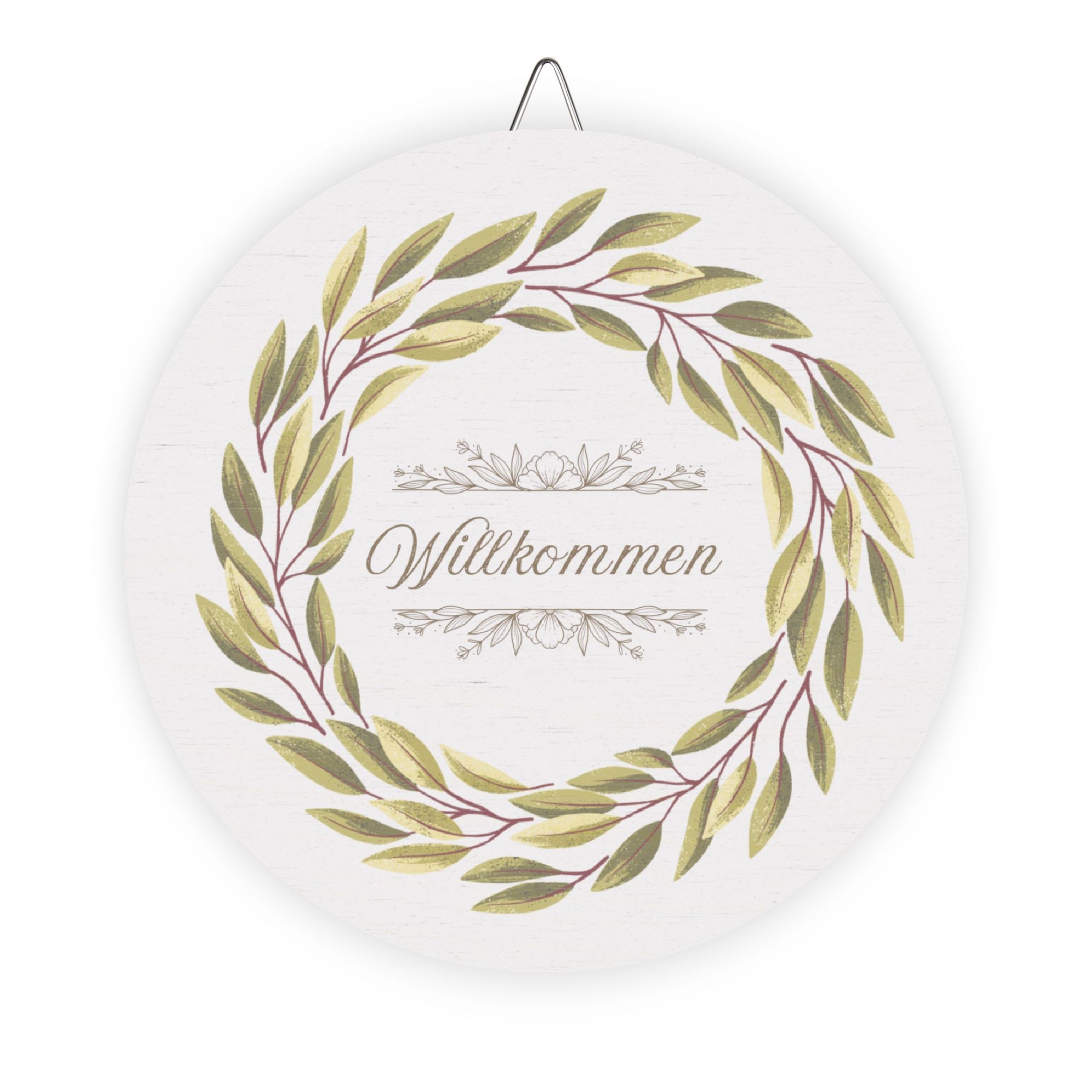 Willkommen Front Door Hanging Sign
