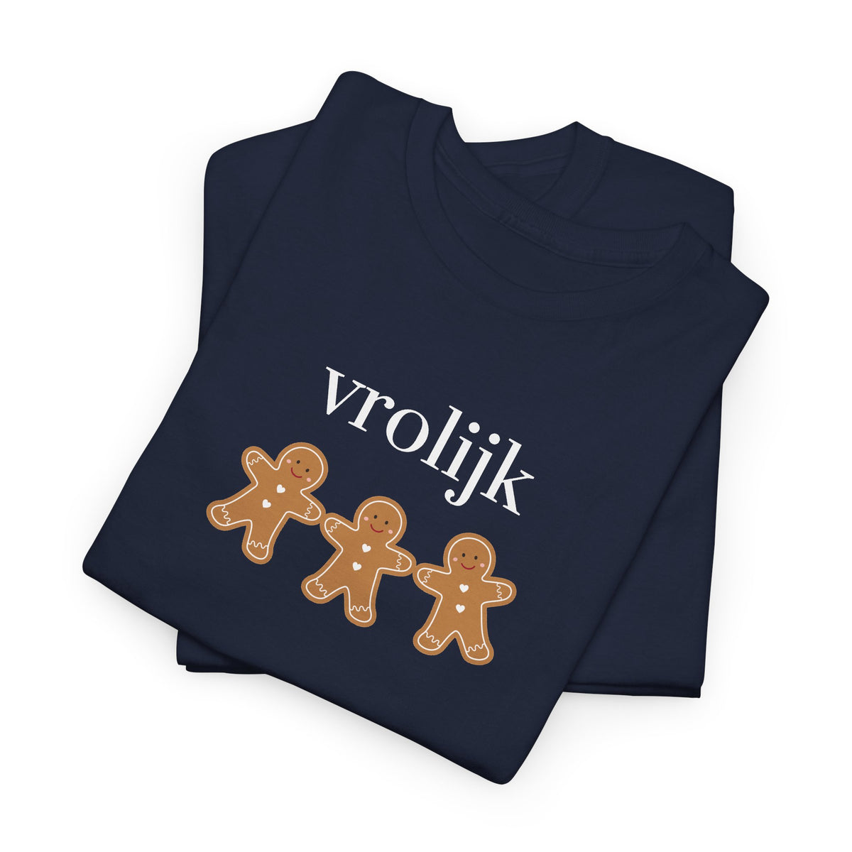 Vrolijk Gingerbread Trio Tee — Dutch Holiday Christmas Cookie Shirt