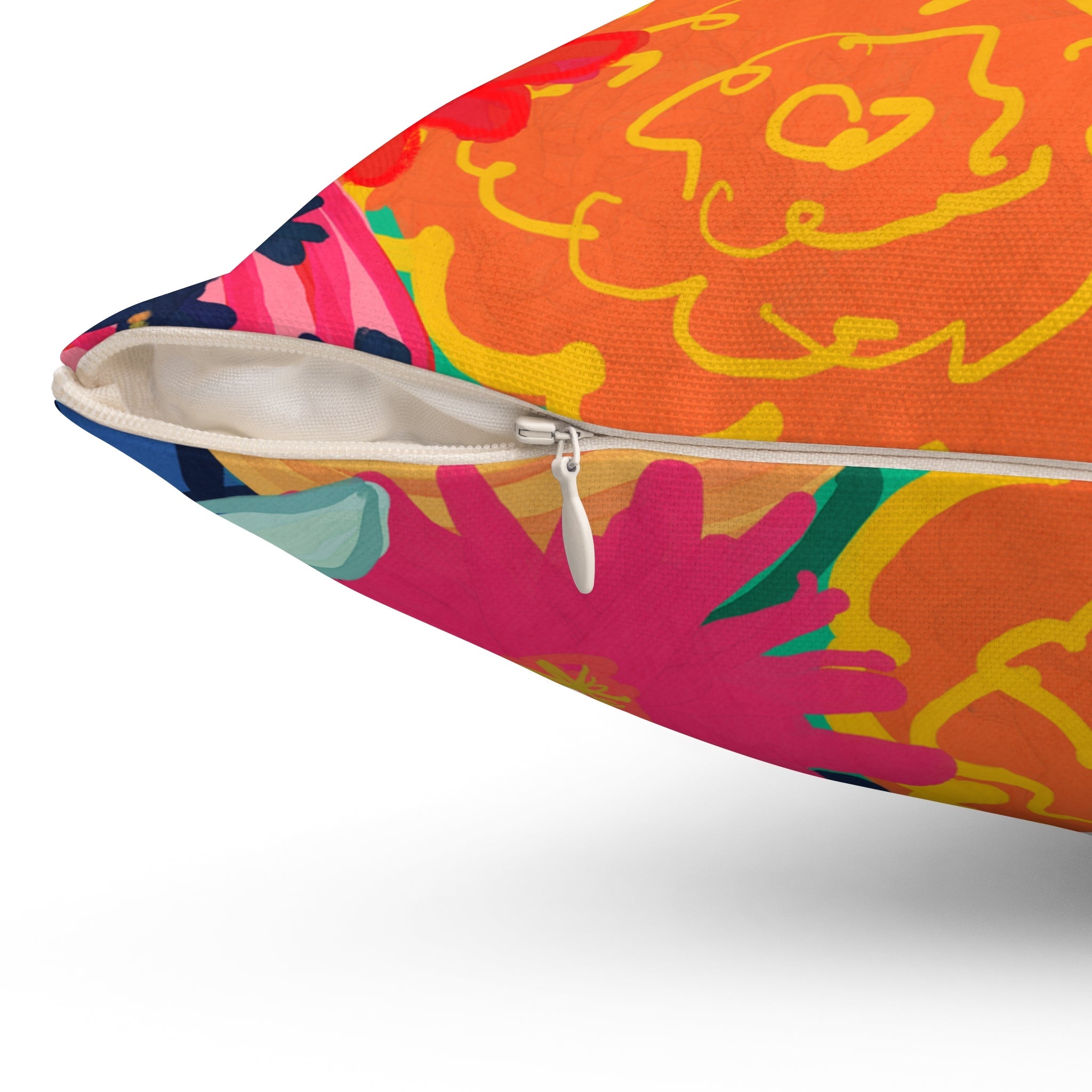 Bespattered Facade Bold Florals Square Throw Pillow | 4 Sizes