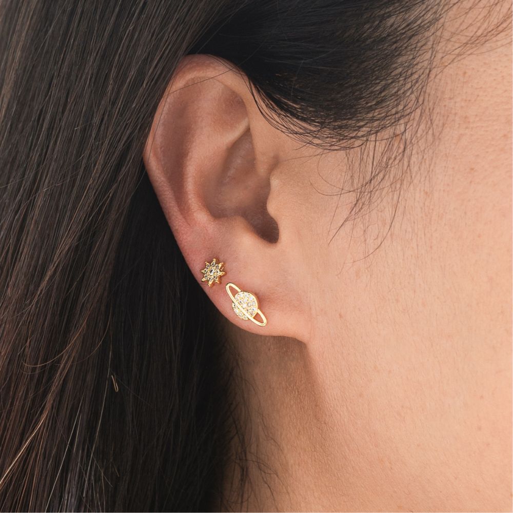 Celestial Orbit Stud Earrings - Set of 2