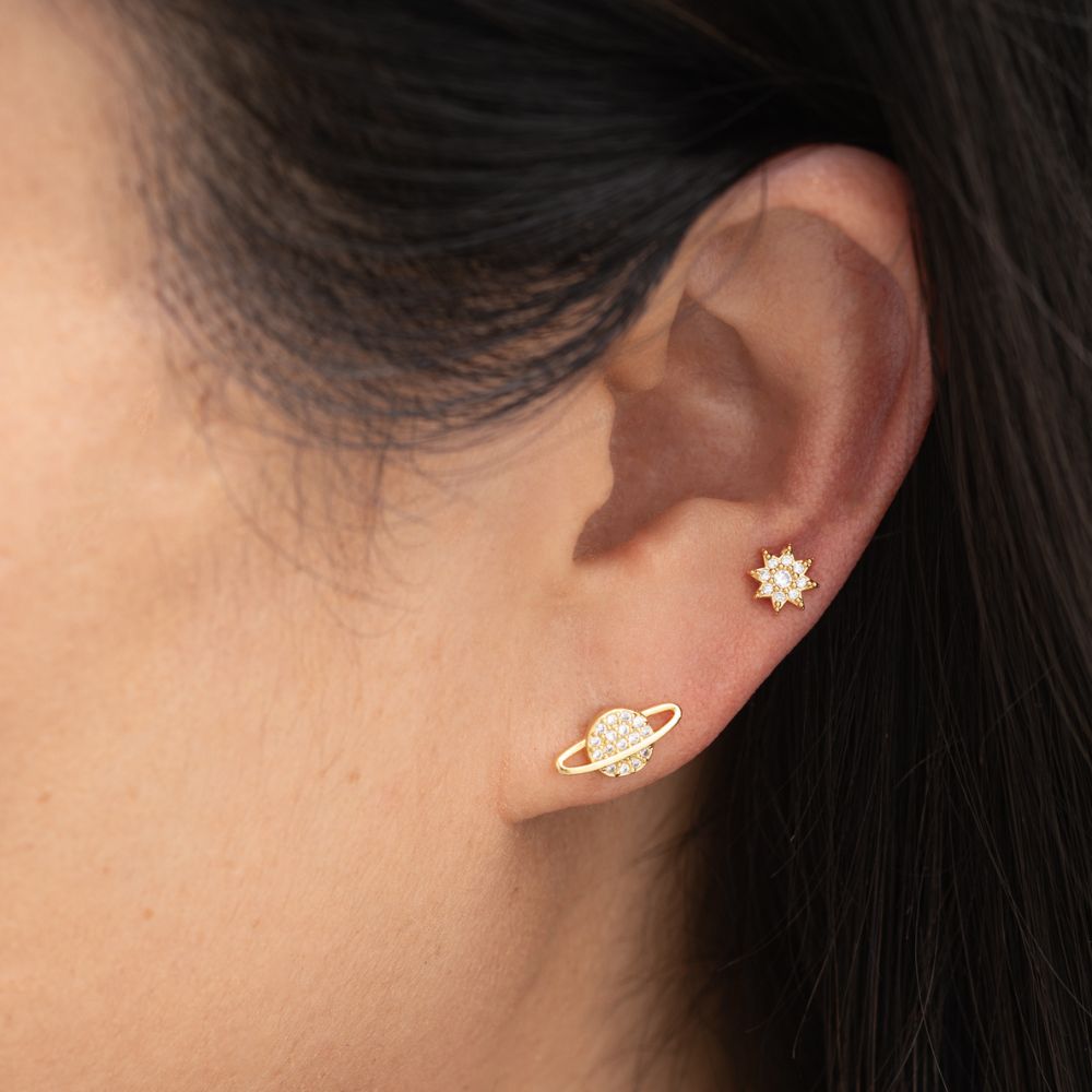 Celestial Orbit Stud Earrings - Set of 2