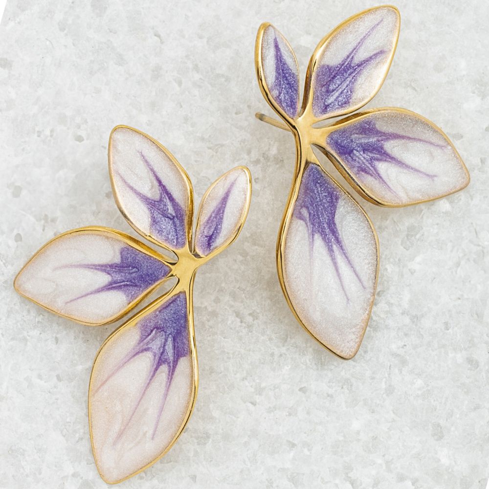 Flourish Lavender Leaf Post Earrings