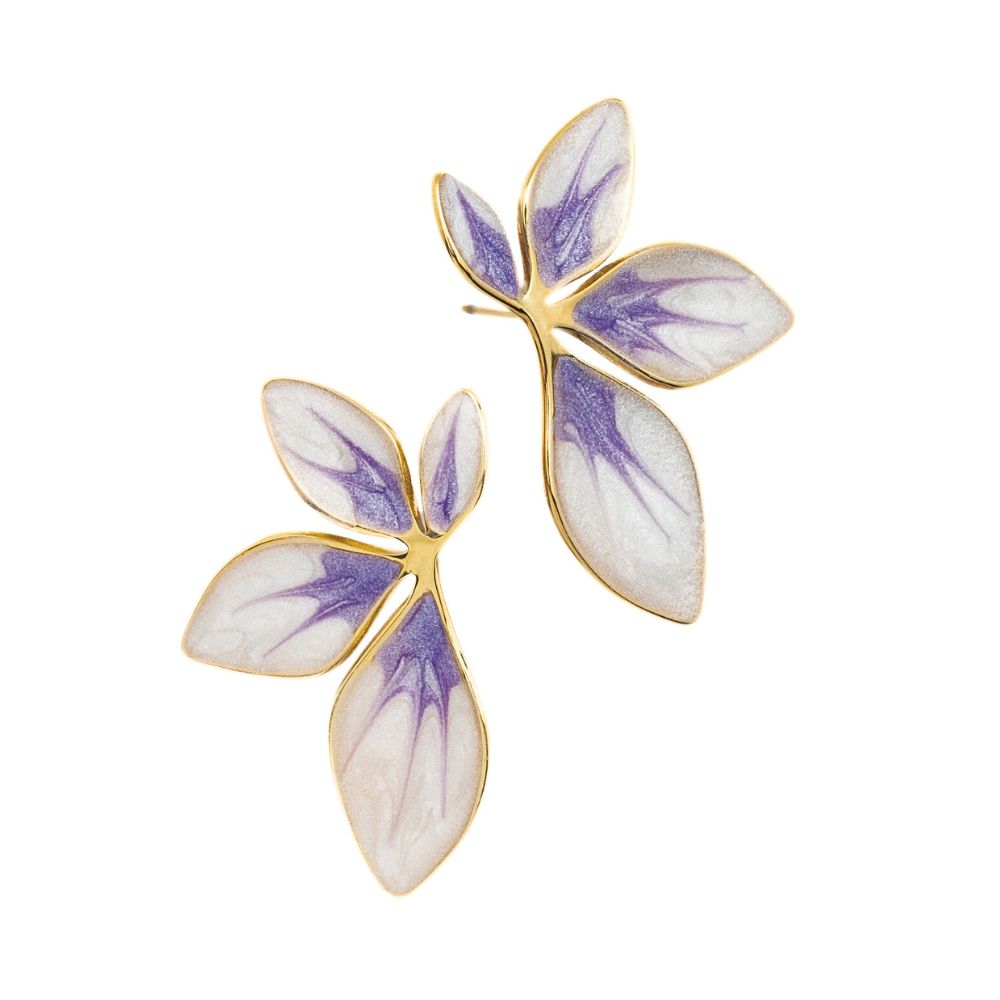 Flourish Lavender Leaf Post Earrings