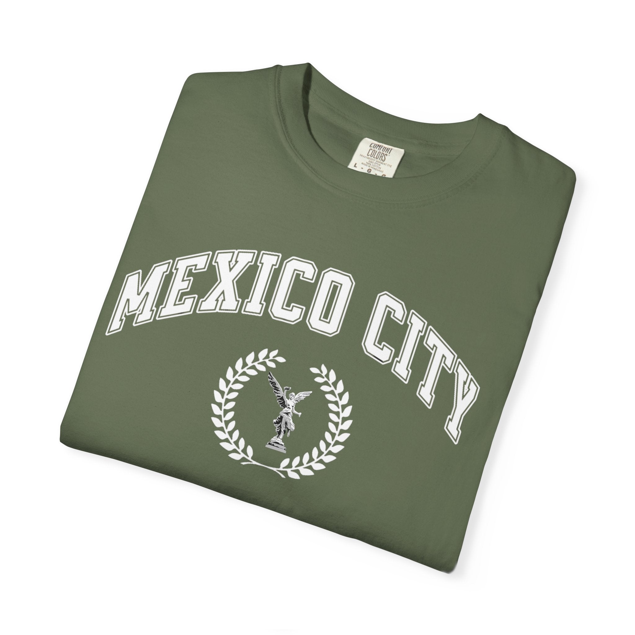 Mexico City Vintage Tee — Laurel Crest with Monumento a la Independencia Graphic T-Shirt