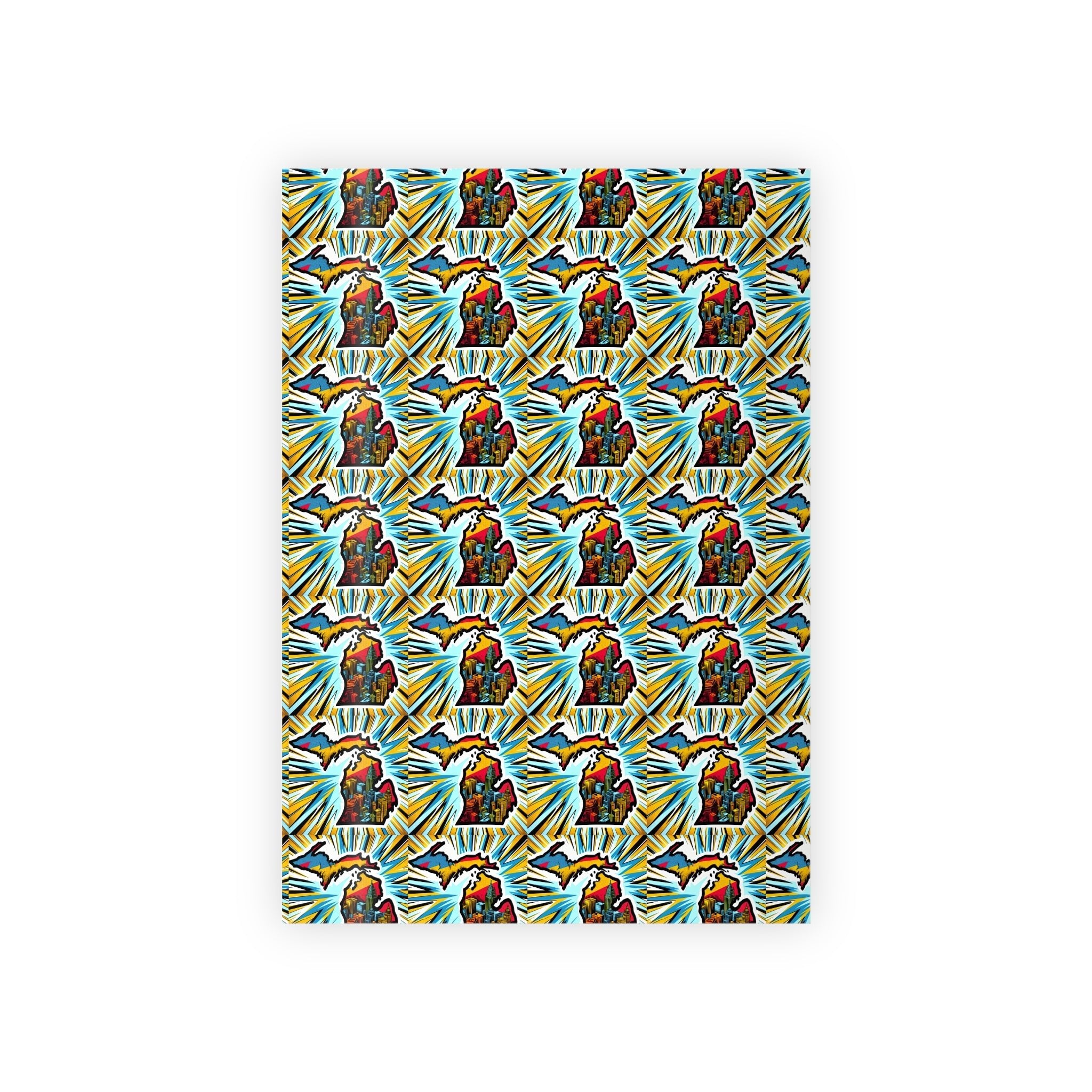Michigan large comic book style Wrapping Paper