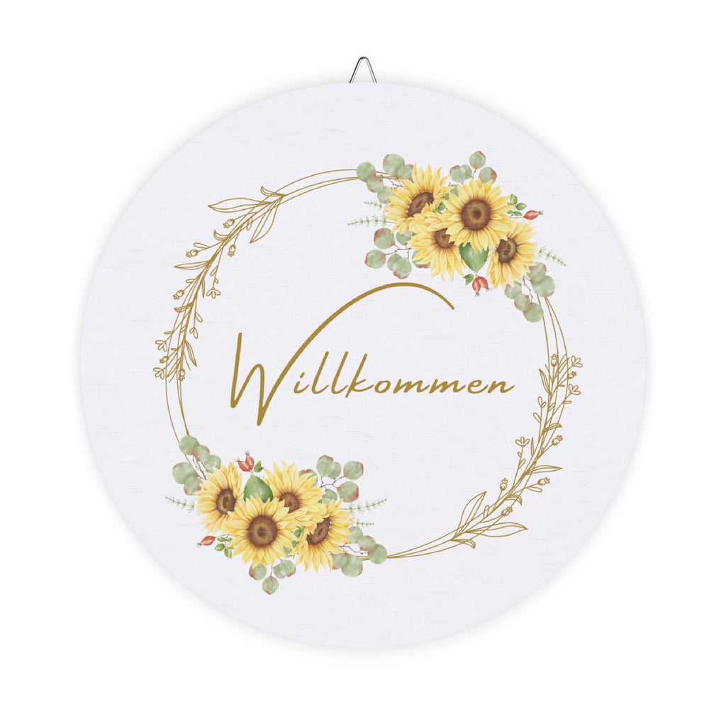 Willkommen Sunflower Welcome Sign for Front Door