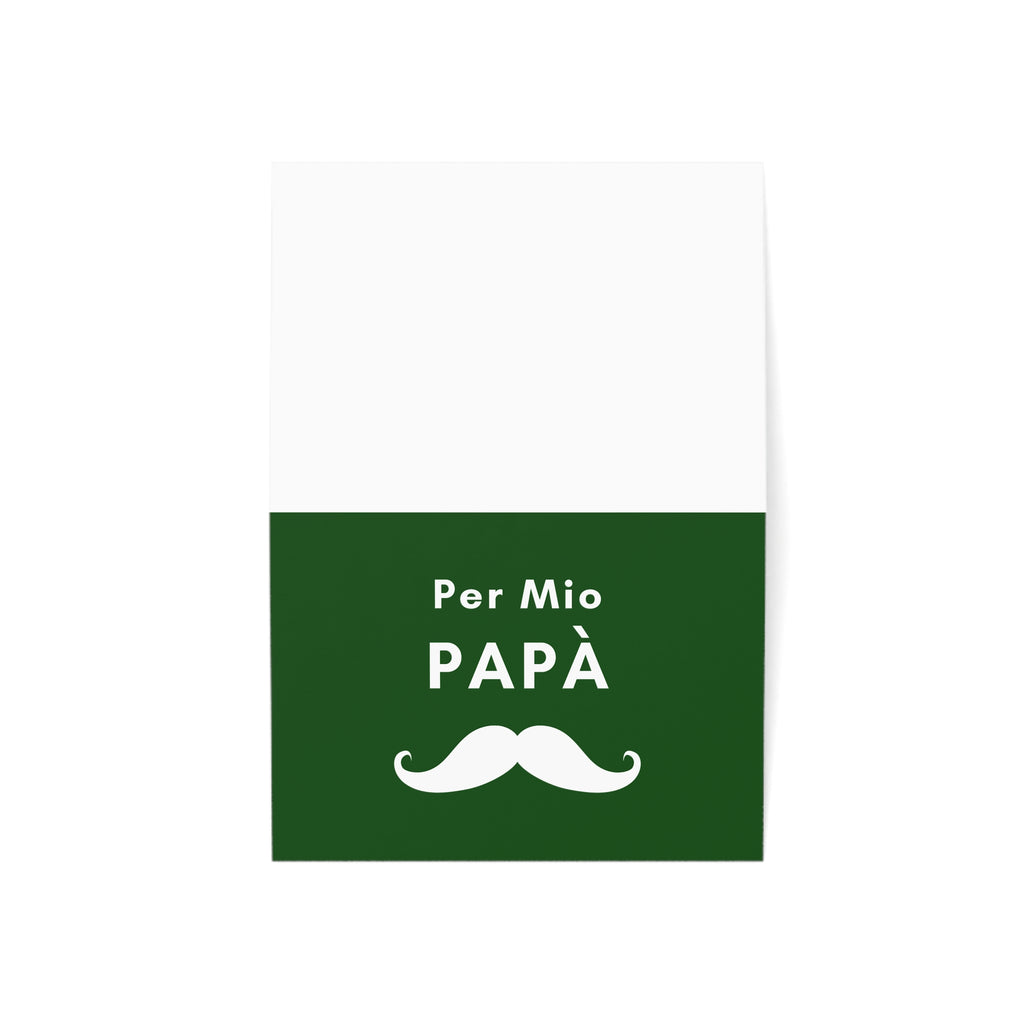 Per Mio Papà Italian Greeting Card for birthday or Father's Day, Card with Moustache, blank inside with envelope