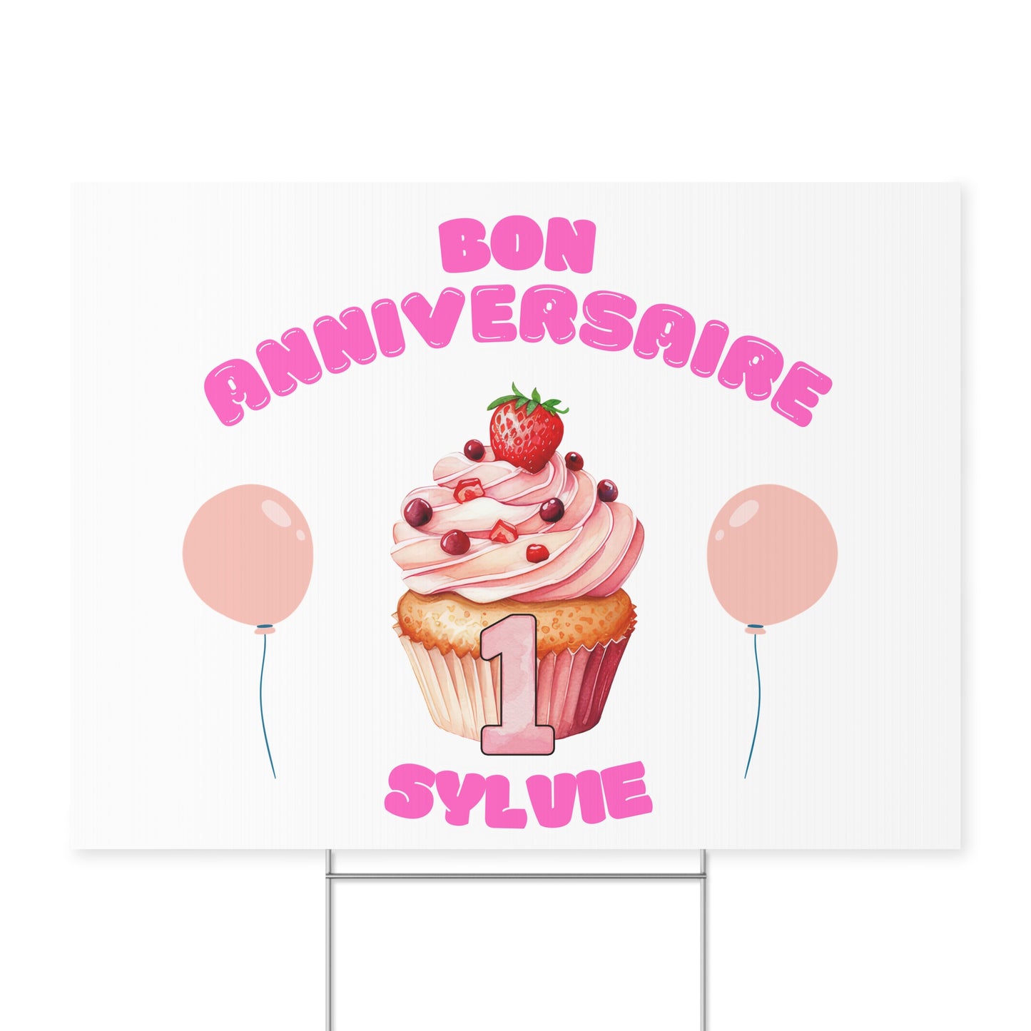 Bon anniversaire erster Geburtstag personalisierbares Hofschild