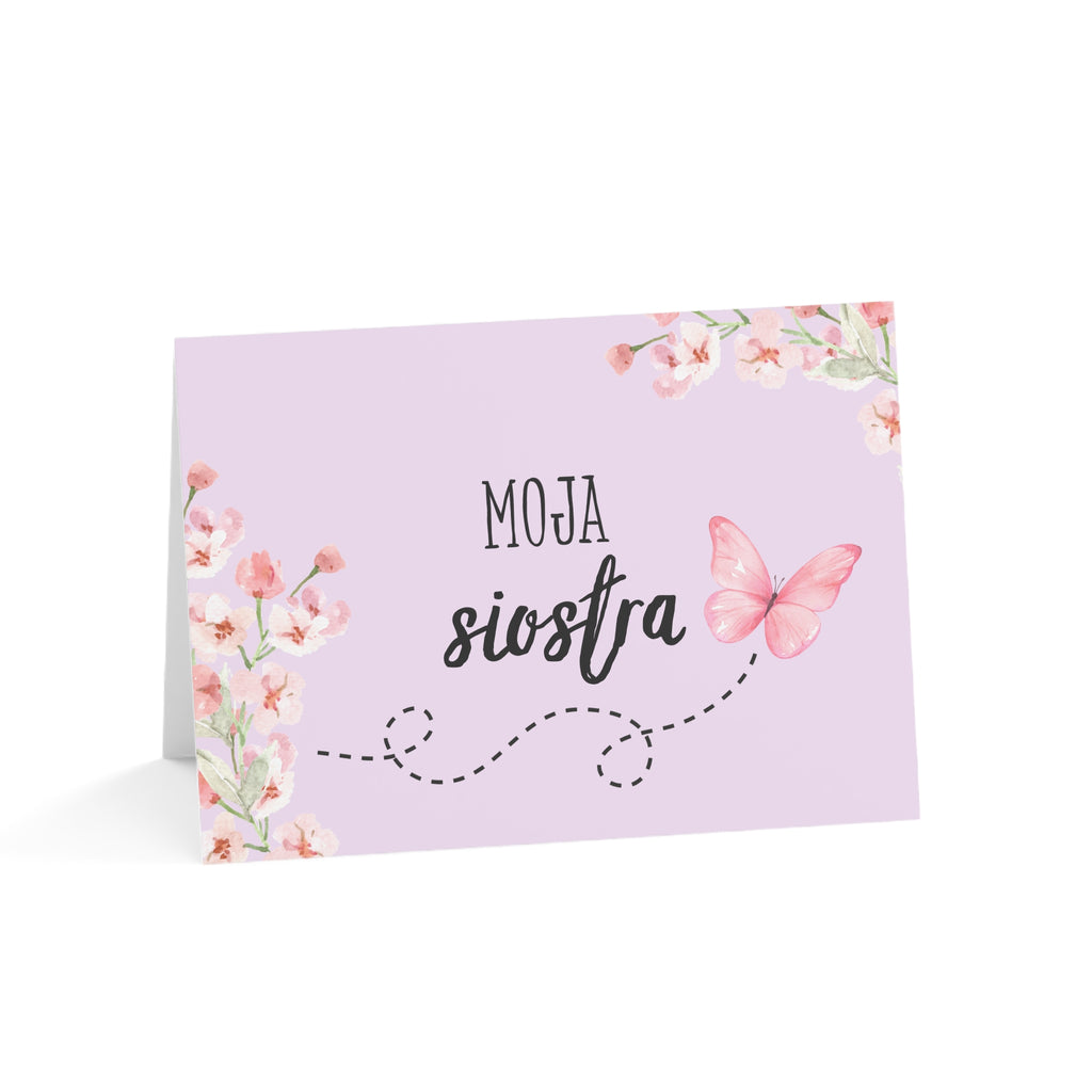 Moja Siostra Floral Greeting Card — Sister Birthday & Special Occasion Card