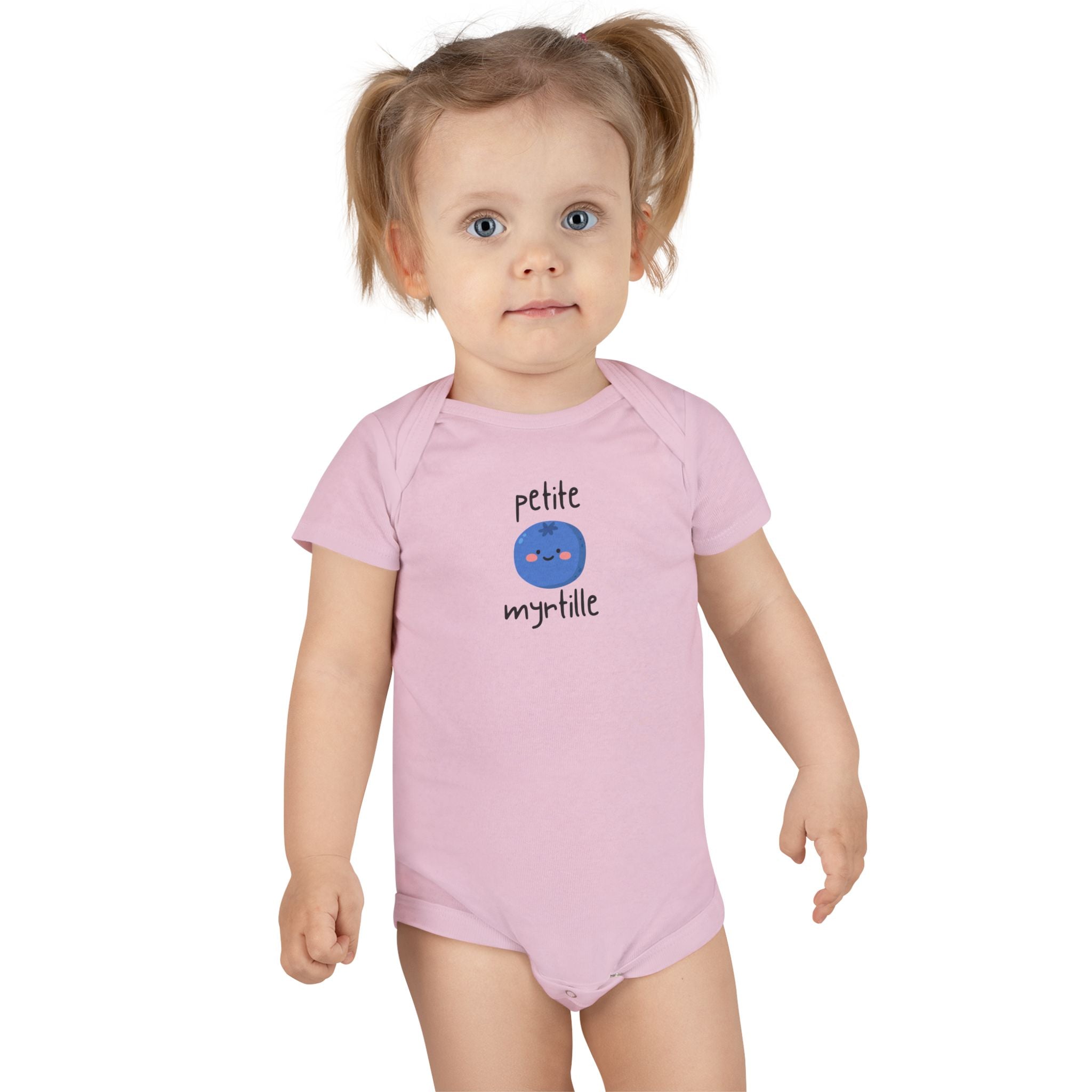 Baby Onesie with 'petite myrtille' Cute Blueberry Graphic — Infant Bodysuit