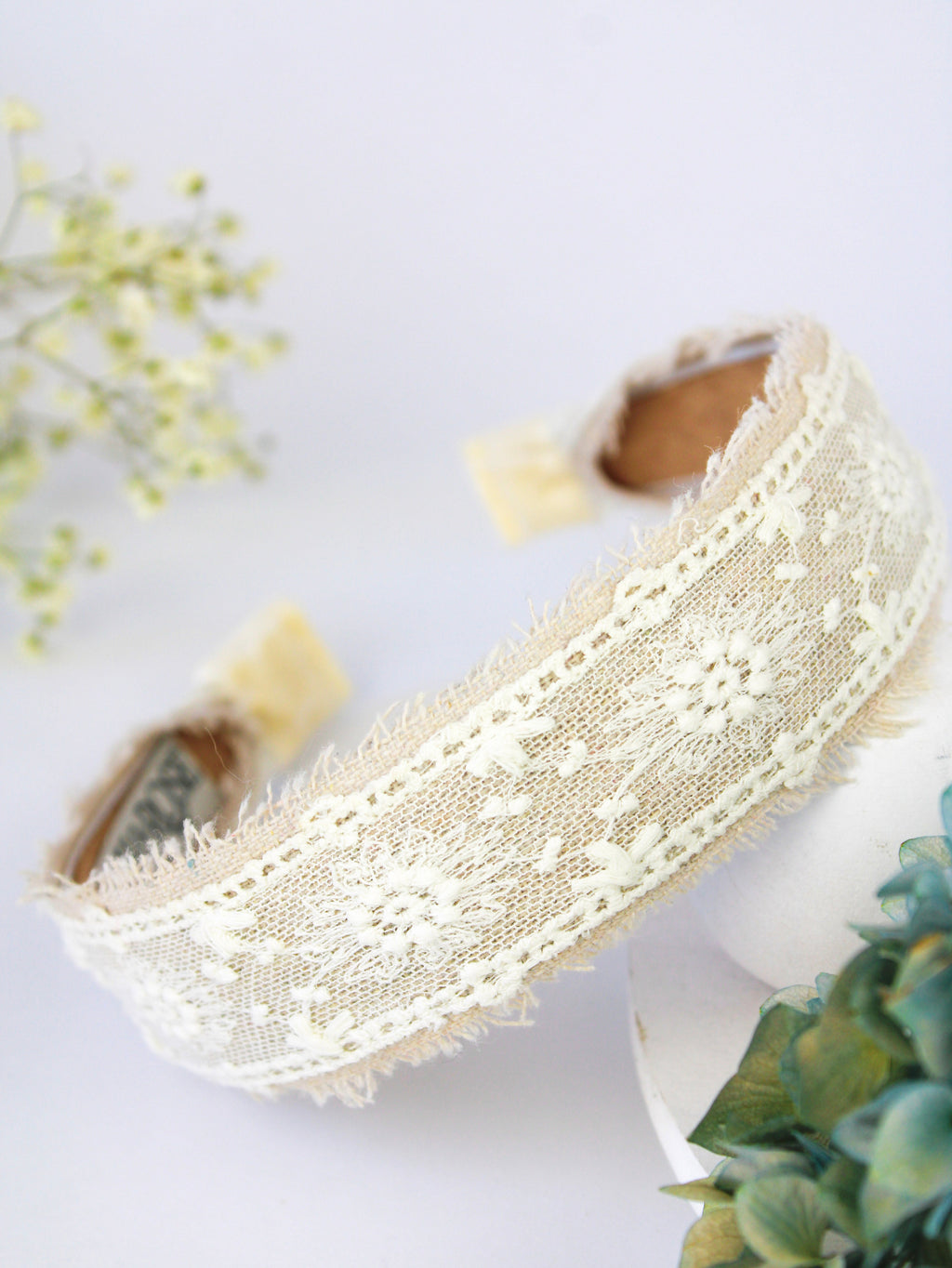 Clara Lace and Linen Headband