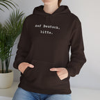 Auf Deutsch bitte Hoodie, Minimal Text Design, German Phrase Pullover