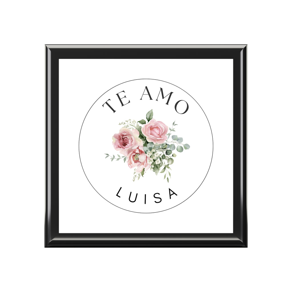 Personalized Te Amo Jewelry Box with Name