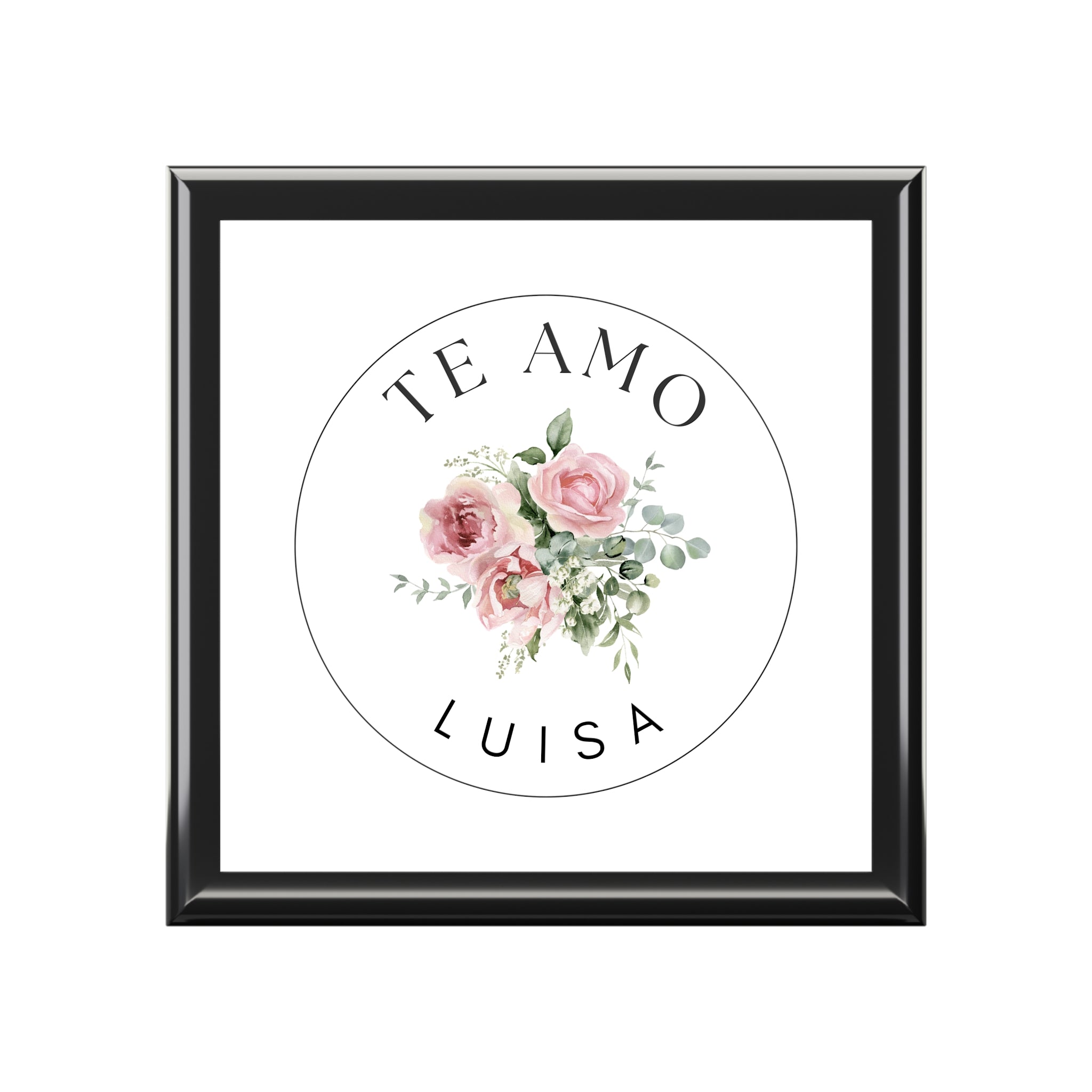 Personalized Te Amo Jewelry Box with Name