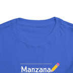 Manzana Apple and Pencil Toddler Tee Shirt by Printify