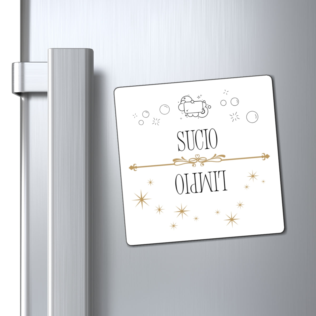 Spanish dishwasher Kitchen Magnet "Sucio / Limpio" Reversible Dishwasher Signal Magnet