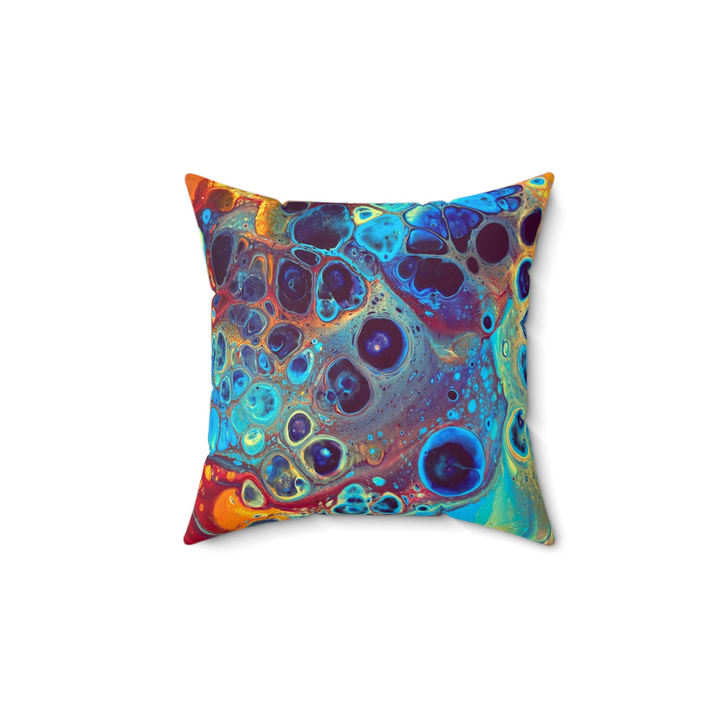 Bespattered Facade Intergalactic Rainbow Square Throw Pillow | 4 Sizes