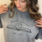 Books Connect Us All Embroidered Crewneck Sweatshirt by Kind Cotton