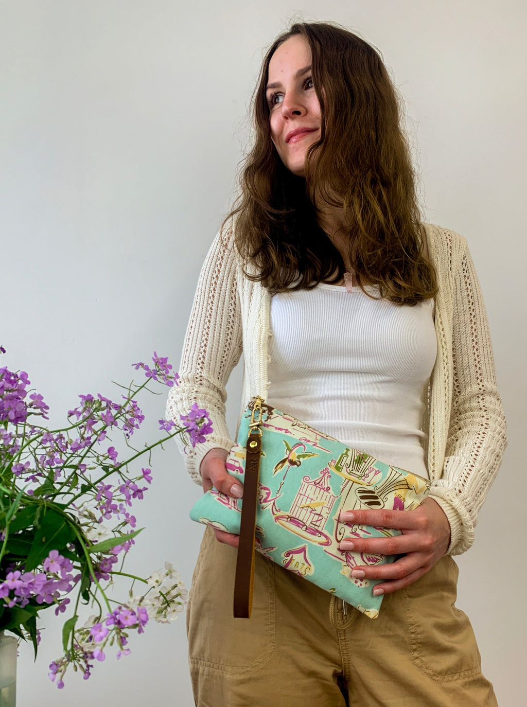 Summertime in Paris Wristlet Aqua