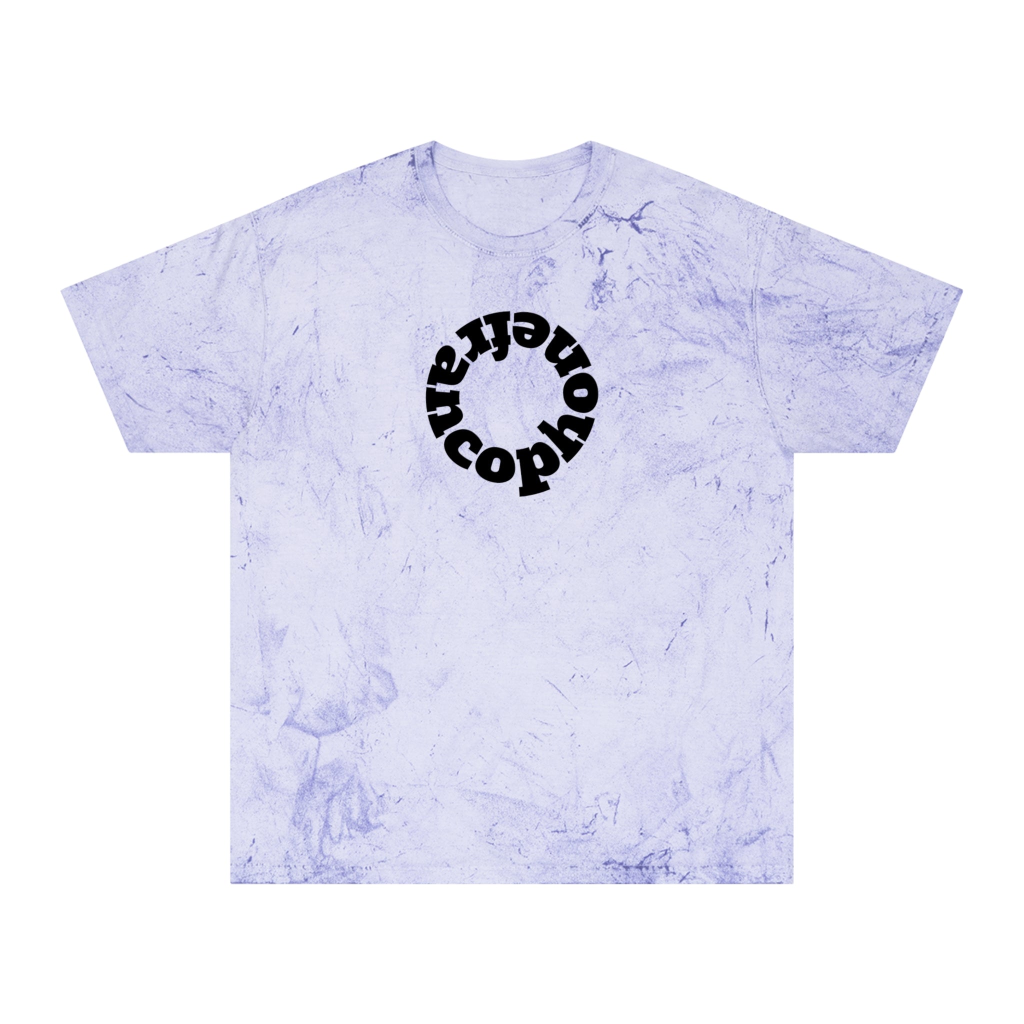 Francophone circular tye-dye tee shirt, retro unisex t-shirt for French language speakers
