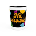 Na zdrowie Shot Glass, Cheers Polish Phrase, Retro Colorful Confetti Design by Printify