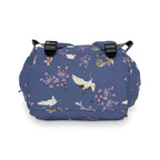Cranes, Koi fish, and Cherry Blossoms Diaper Backpack - Japanese nature inspired