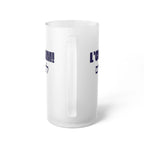 L'chaim! To Life! Hebrew writing Frosted Glass Beer Mug by Printify