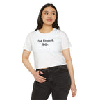 Auf Deutsch, bitte script crop top, German phrase tee, minimalist typography