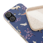 Eco friendly Koi & Crane Cherry Blossom Phone Case, Biodegradable Case
