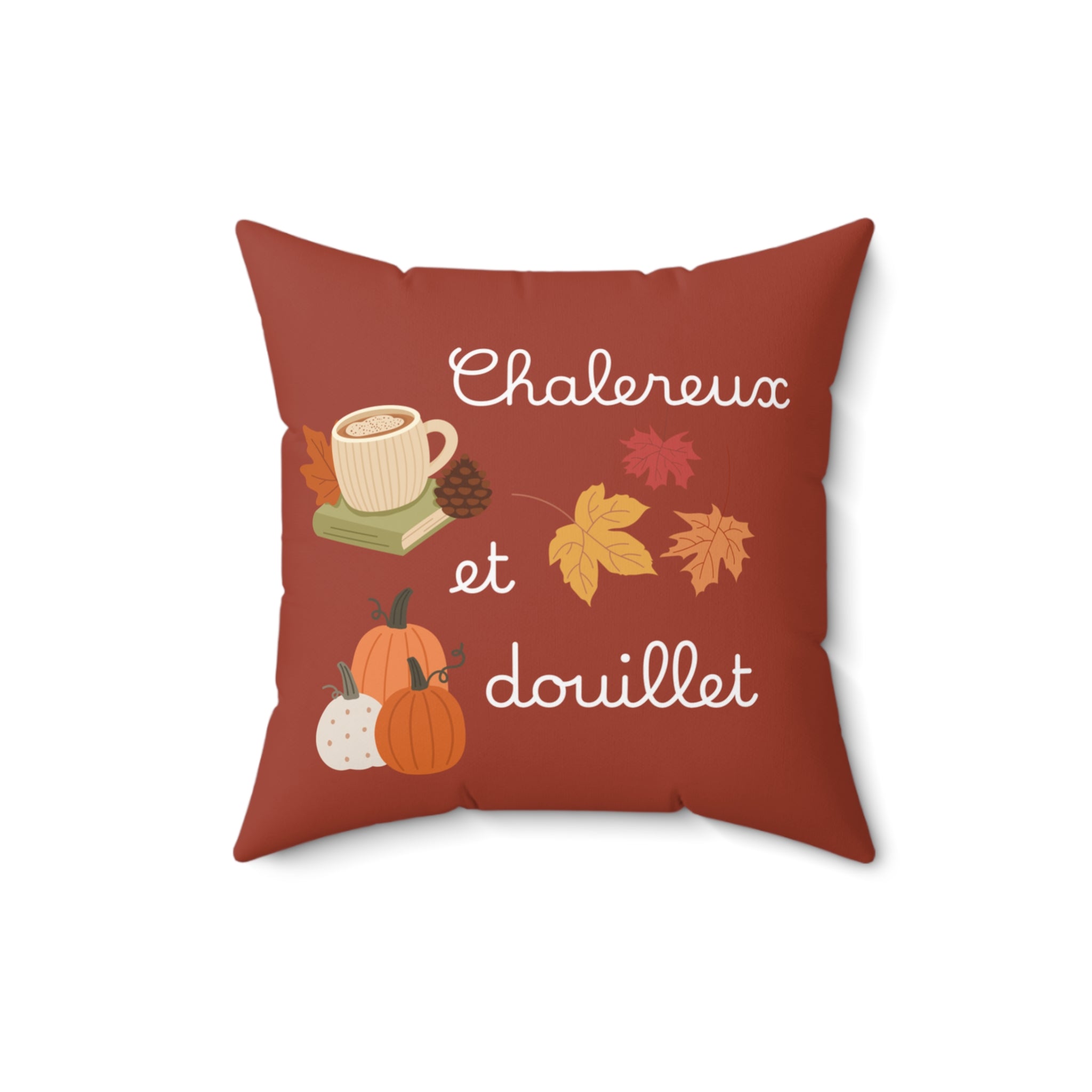 Chaleureux et douillet French Autumn Cozy Pillow, Fall Decorative Cushion for French home decor