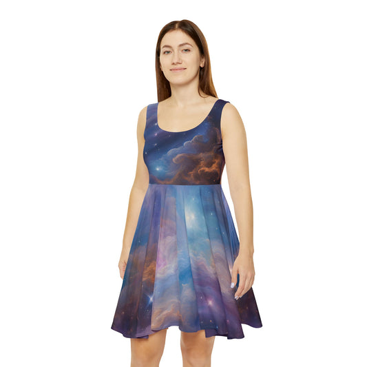 Galaxy sleeveless skater dress