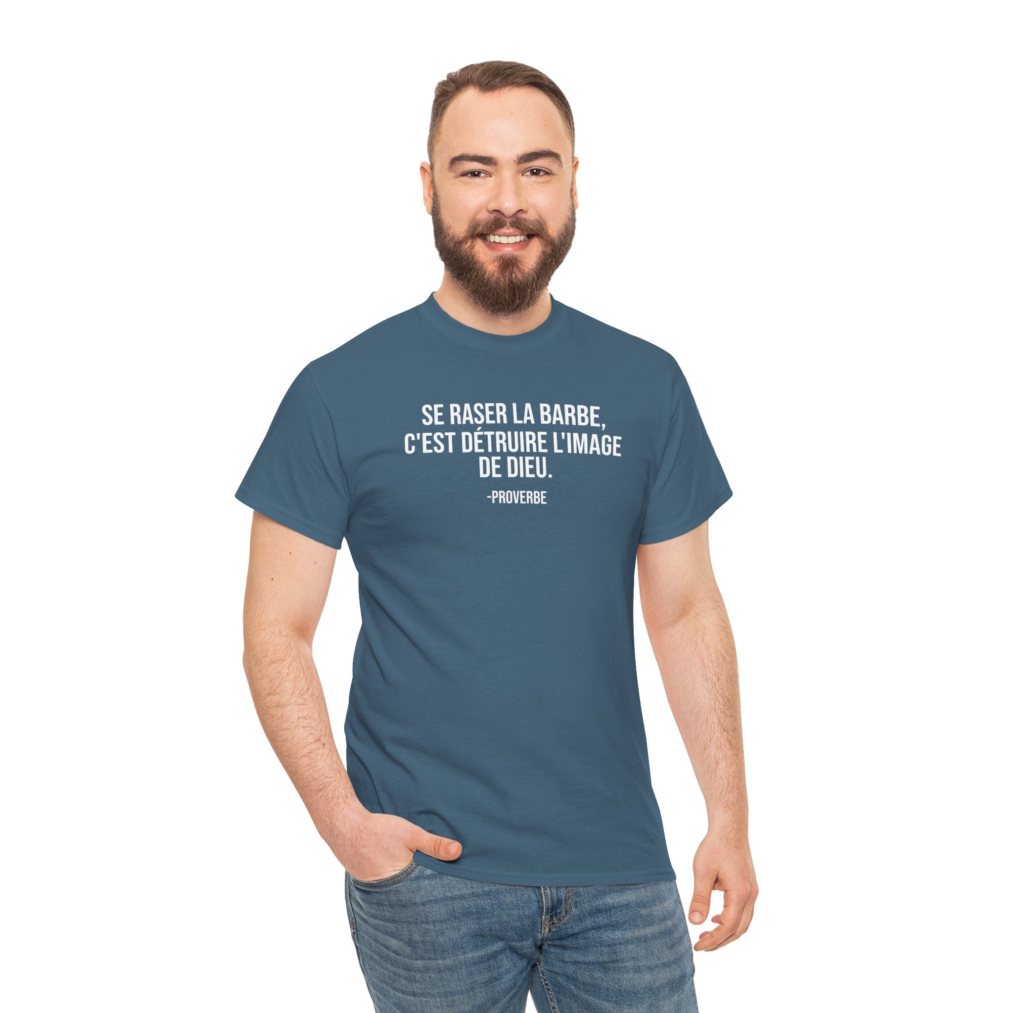 Se raser la barbe French proverb Tee for beard lovers