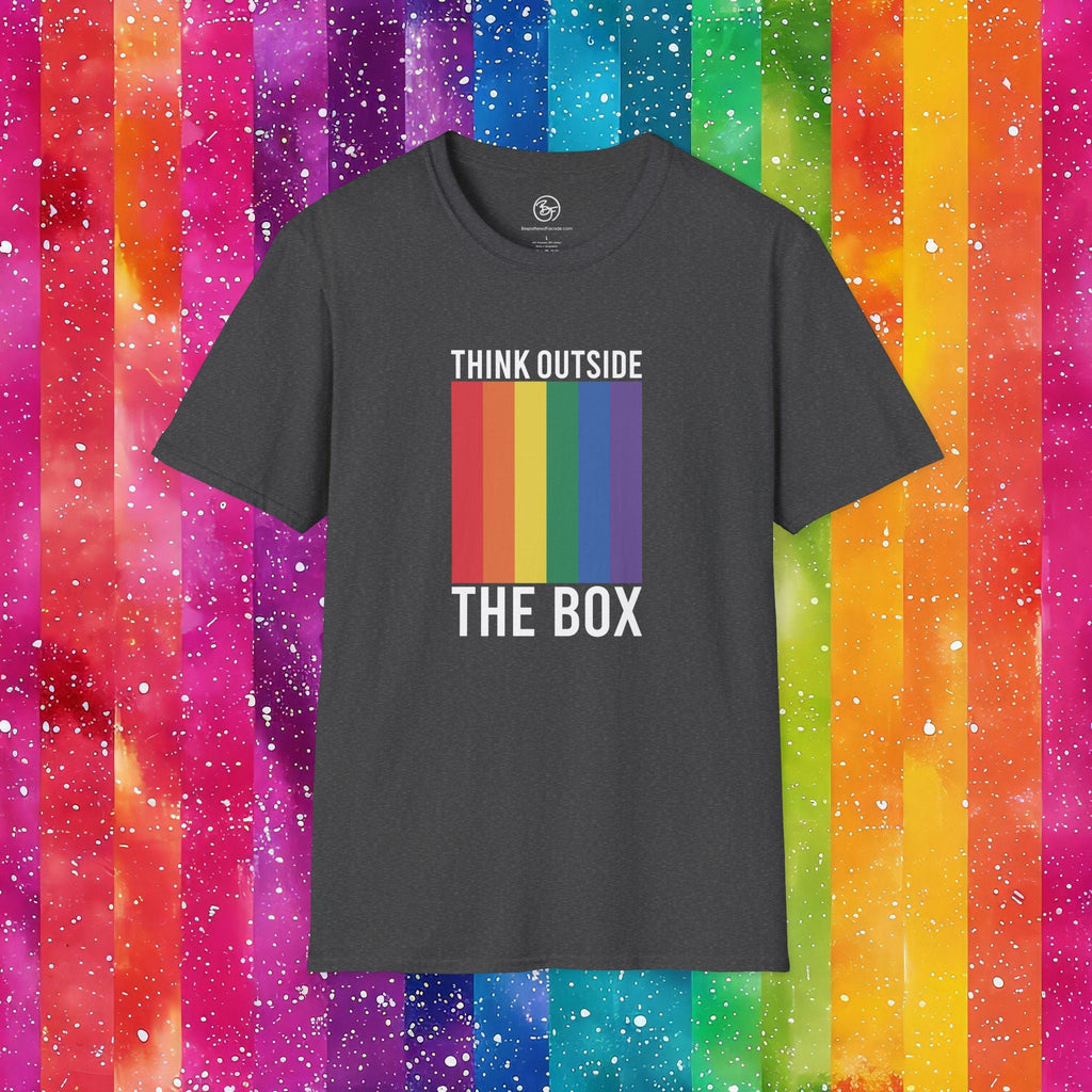 Bespattered Facade Rainbow Think Outside the Box Unisex Softstyle T-Shirt