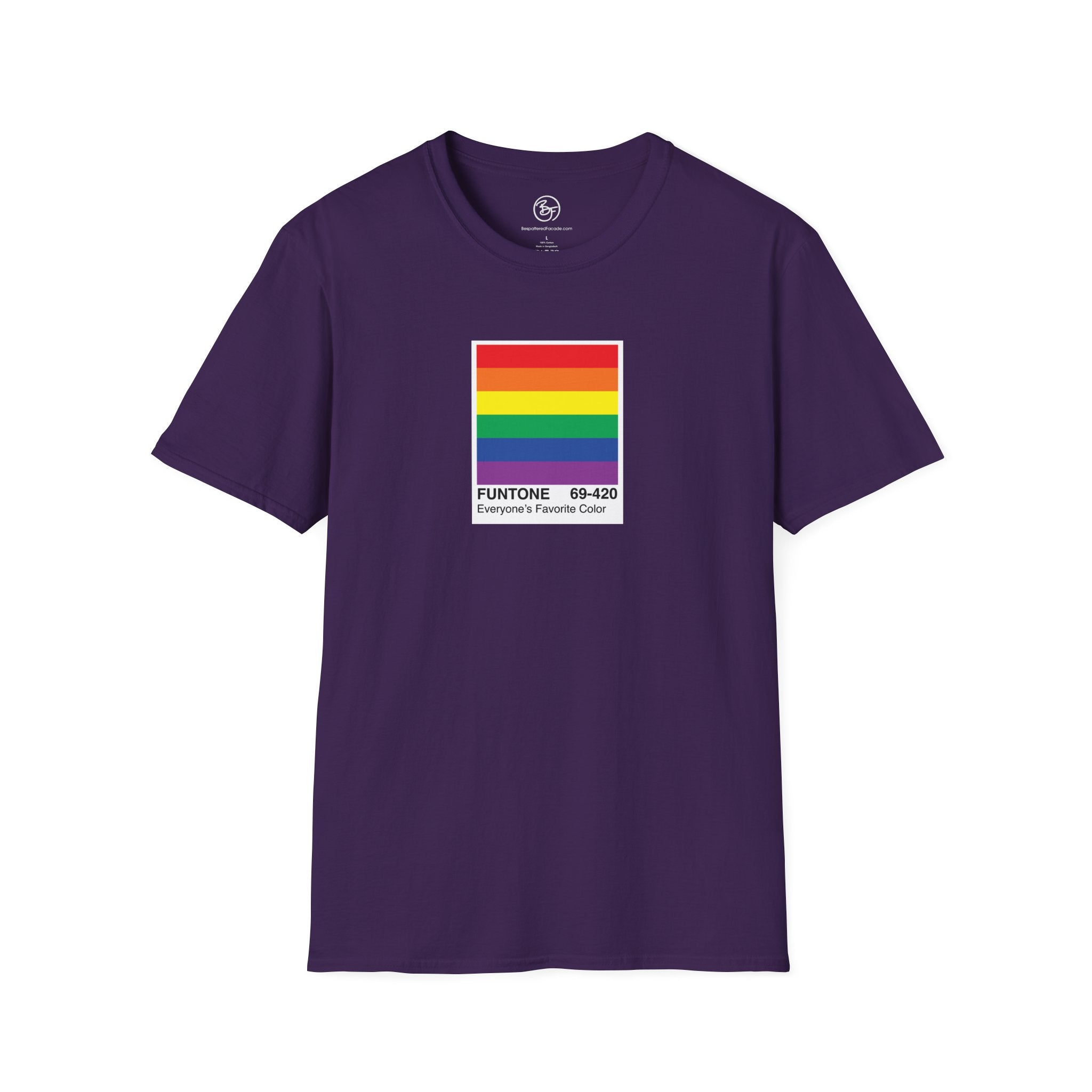 Bespattered Facade Everyone's Favorite Color Rainbow "Funtone" Chip Unisex Softstyle T-Shirt